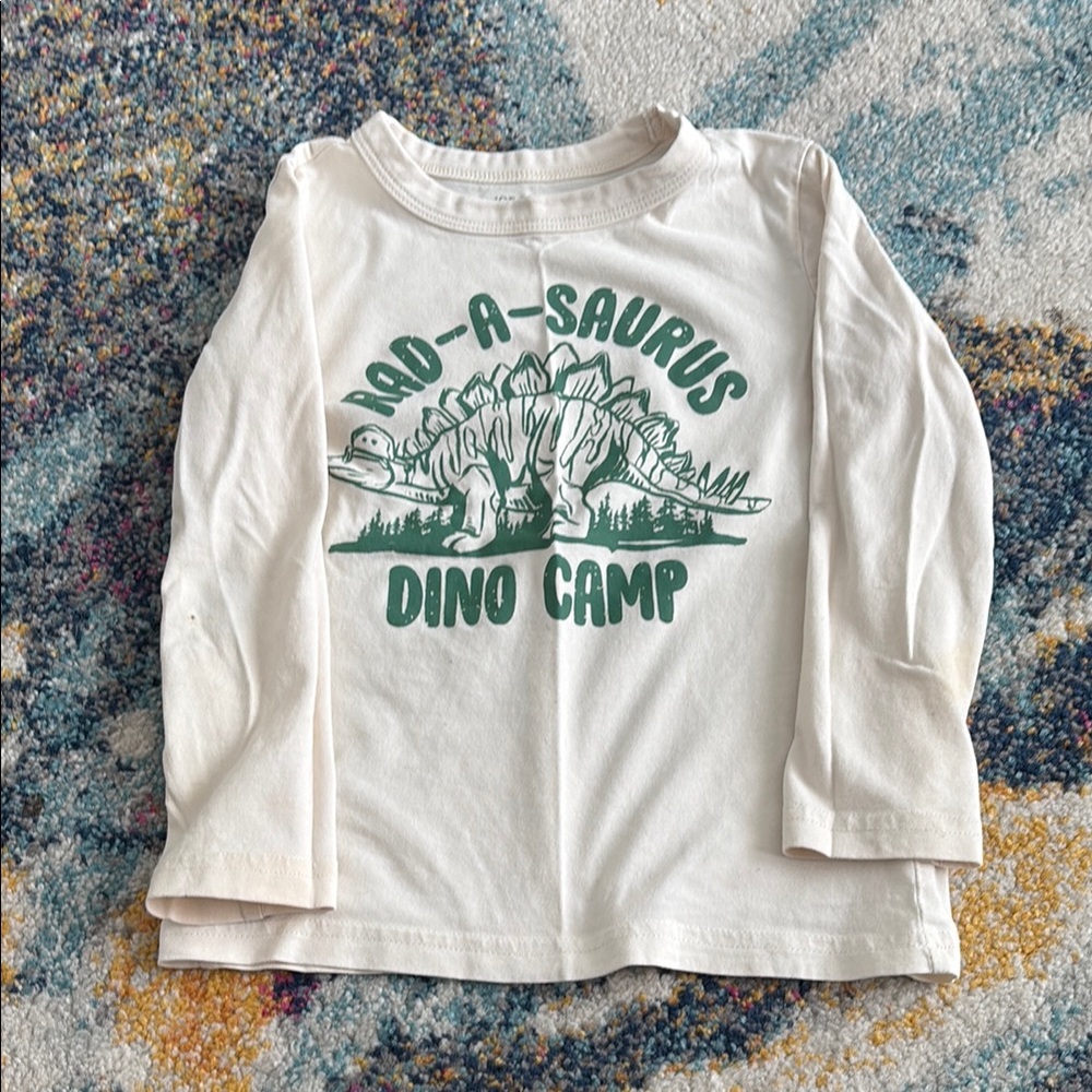 Joe Fresh White and Green Long Sleeve Tees with Retro Graphics